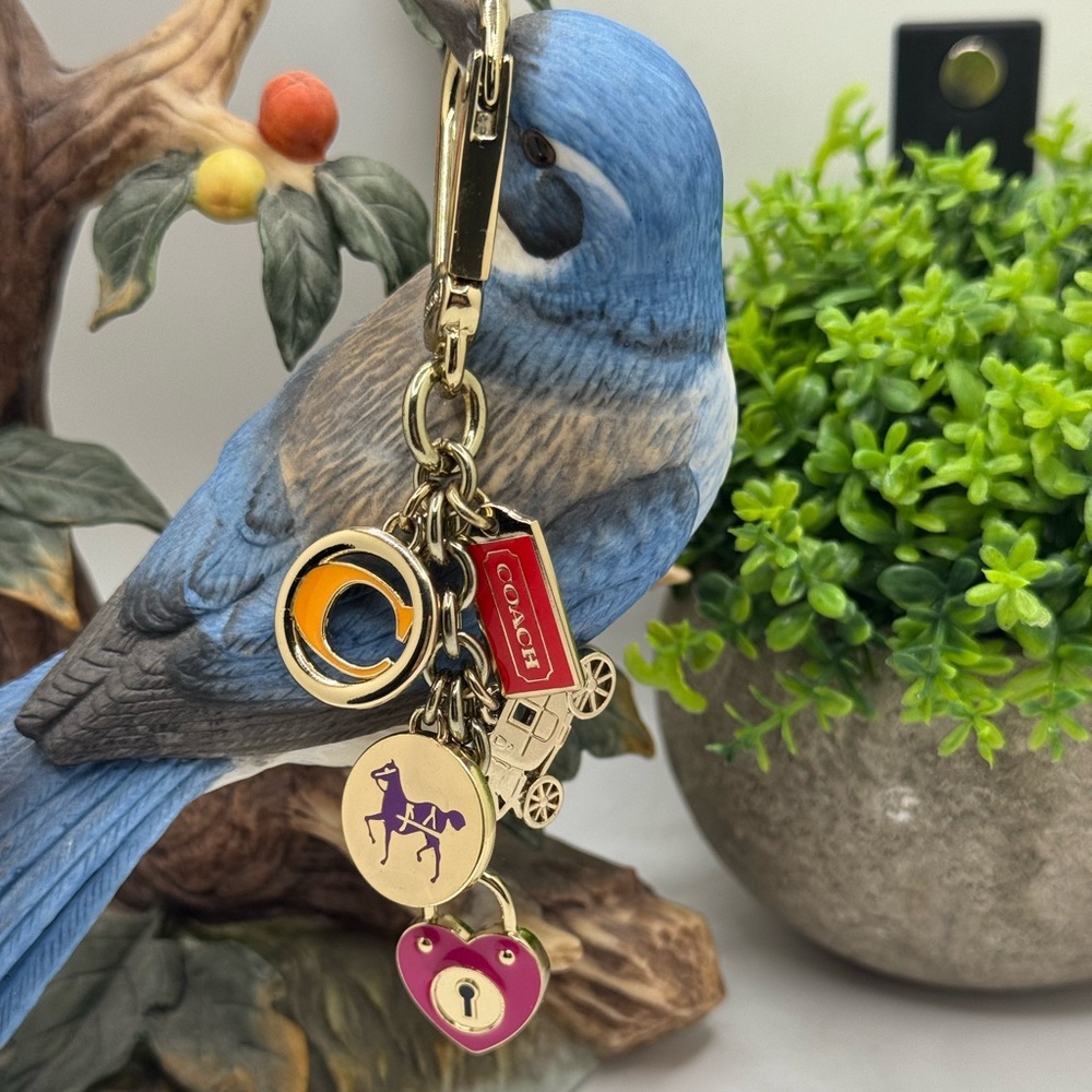 Coach Horse Carriage Series Bag Charm Key Chain Fob - Picture 2 of 5